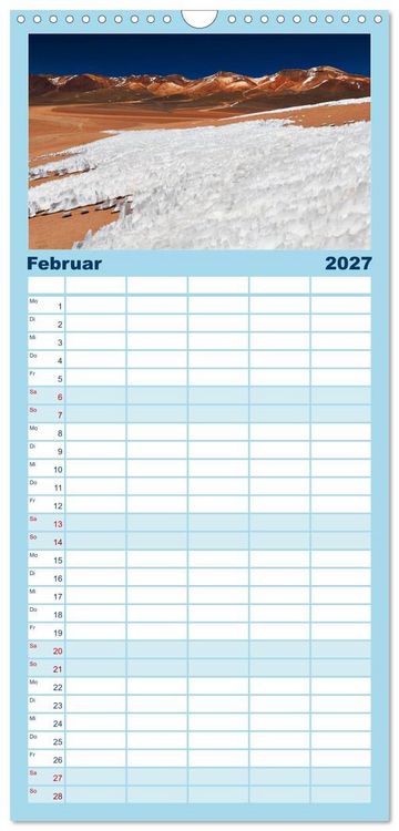 Produktbild: Familienplaner 2027 - Bolivien Andenlandschaften mit 5 Spalten (Wandkalender, 21 x 45 cm) CALVENDO