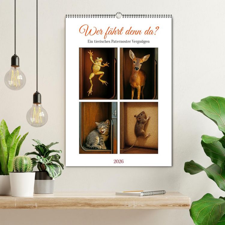 Produktbild: Wer f&auml;hrt denn da? Ein tierisches Paternoster Vergn&uuml;gen (Wandkalender 2026 DIN A2 hoch), CALVENDO Monatskalender