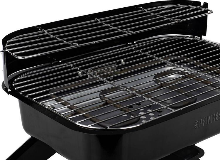 Produktbild: Princess 01.112252.01.001 Elektro, Holzkohle Grill mit Windschutz, mit Standfu&szlig;, mit manueller Temperatureinstellung Schwarz