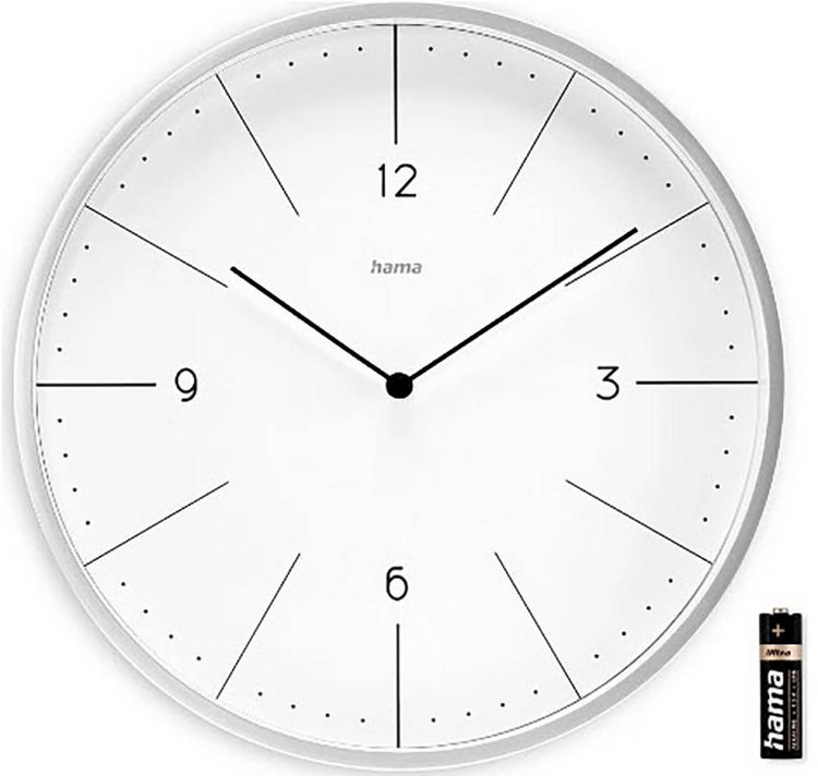 Produktbild: Hama 00185884 Quarz Wanduhr 30cm x 300mm x 300mm x 30mm Grau