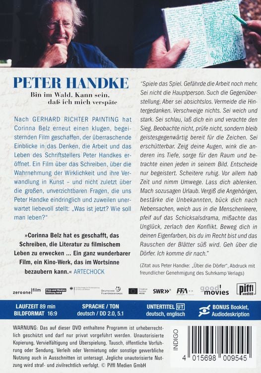 Produktbild: Peter Handke - Bin im Wald. Kann sein, da&szlig; ich mich versp&auml;te