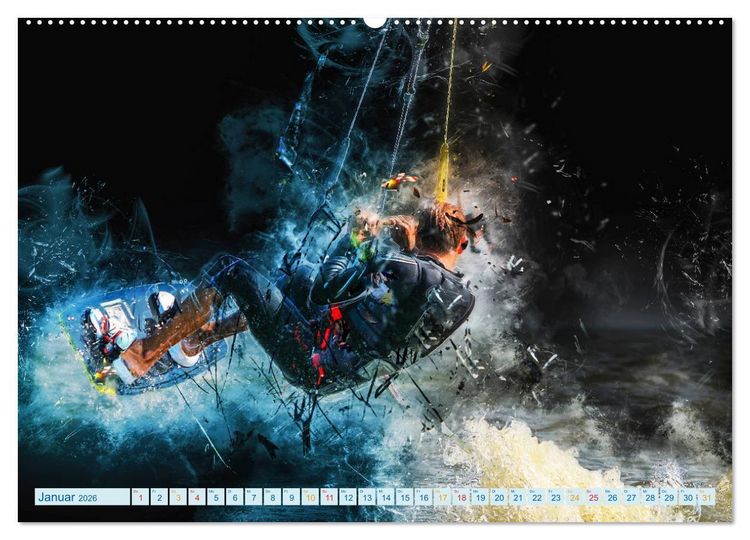 Produktbild: Kitesurfen extrem cool (Wandkalender 2026 DIN A2 quer), CALVENDO Monatskalender