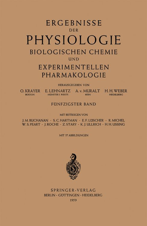 Produktbild: Ergebnisse der Physiologie Biologischen Chemie und Experimentellen Pharmakologie