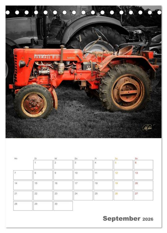 Produktbild: Oldtimer - Trecker Liebe (Tischkalender 2026 DIN A5 hoch), CALVENDO Monatskalender