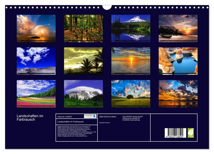 Produktbild: Landschaften im Farbrausch (Wandkalender 2026 DIN A3 quer), CALVENDO Monatskalender