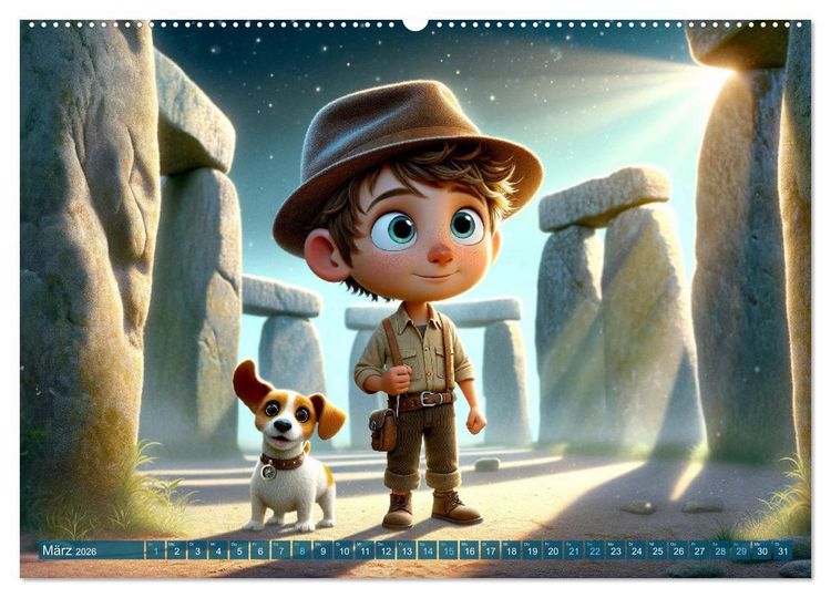 Produktbild: Max und Buddy: Entdecker des Verborgenen (Wandkalender 2026 DIN A2 quer), CALVENDO Monatskalender