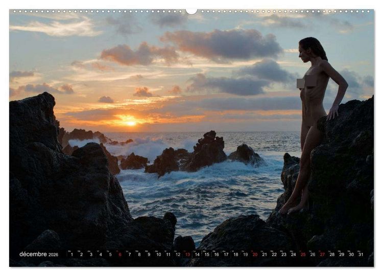 Produktbild: Ibiza et Lanzarote - Les paysages et le nu (Calendrier mural 2026 DIN A2 vertical) calendrier de bureau
