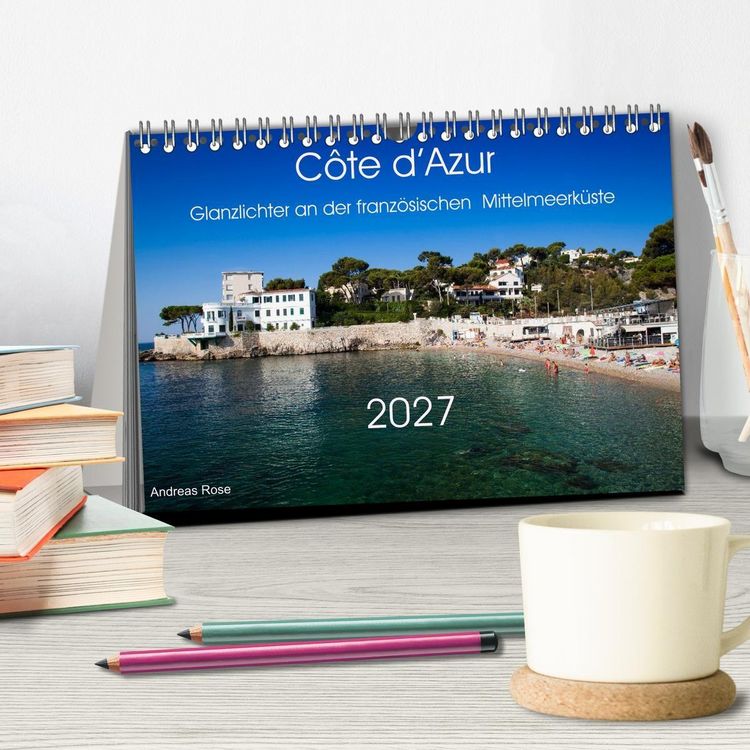 Produktbild: C&ocirc;te d&rsquo;Azur Glanzlichter an der franz&ouml;sischen Mittelmeerk&uuml;ste (Tischkalender 2027 DIN A5 quer), CALVENDO Monatskalender