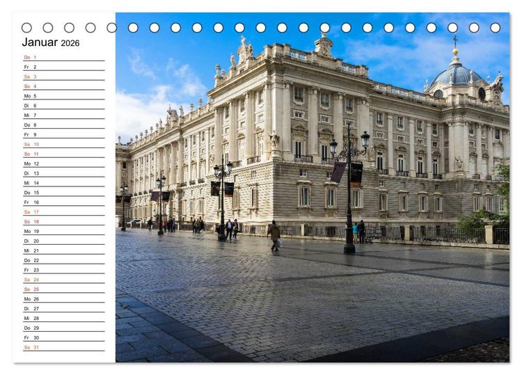 Produktbild: Metropole Madrid (Tischkalender 2026 DIN A5 quer), CALVENDO Monatskalender