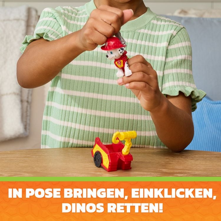 Produktbild: PAW Patrol: Der Dino Film, Marshalls Dino Werkzeug-Pack, Marshall-Figur mit Anh&auml;nger und Werkzeugen