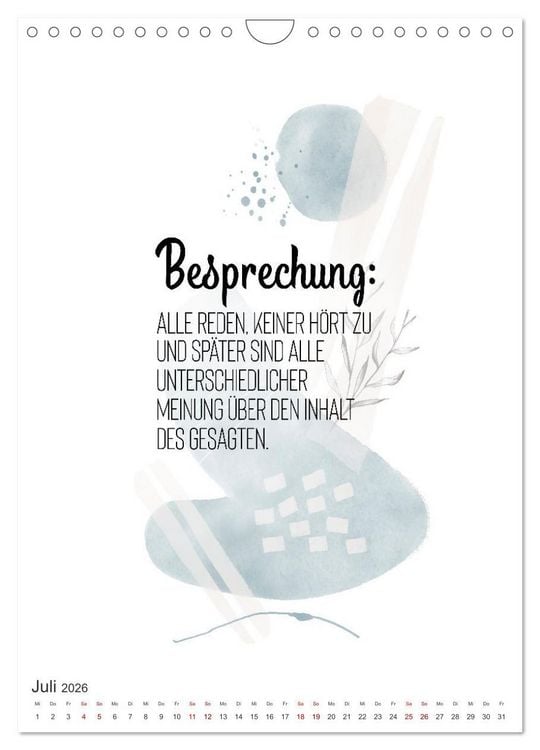 Produktbild: Mit Humor durch den Arbeitstag (Wandkalender 2026 DIN A4 hoch), CALVENDO Monatskalender