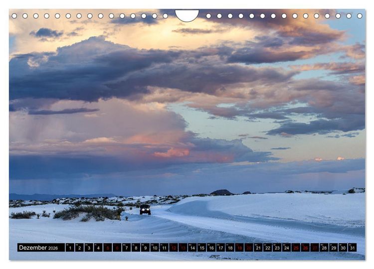 Produktbild: Wei&szlig;e Wunderwelten - White Sands National Monument (Wandkalender 2026 DIN A4 quer), CALVENDO Monatskalender