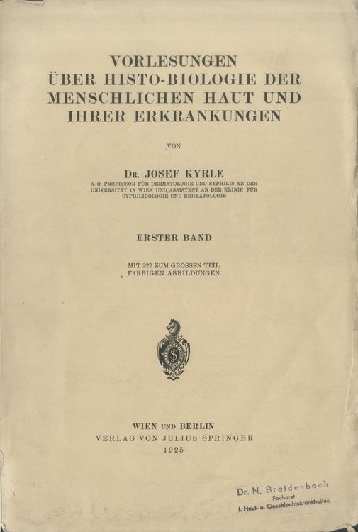 Produktbild: Vorlesungen &Uuml;ber Histo-Biologie der Menschlichen Haut und Ihrer Erkrankungen