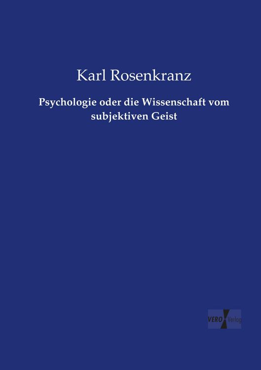 Produktbild: Psychologie oder die Wissenschaft vom subjektiven Geist
