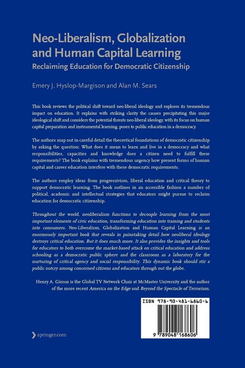 Produktbild: Neo-Liberalism, Globalization and Human Capital Learning
