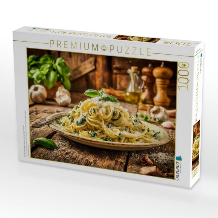 Produktbild: CALVENDO Puzzle Italienische Pasta, Genuss auf rustikalem Teller | 1000 Teile Lege-Gr&ouml;&szlig;e 64x48cm Foto-Puzzle f&uuml;r gl&uuml;ckliche Stunden