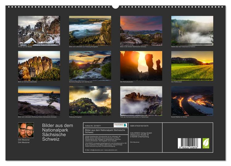 Produktbild: Bilder aus dem Nationalpark S&auml;chsische Schweiz (hochwertiger Premium Wandkalender 2026 DIN A2 quer), Kunstdruck in Hochglanz