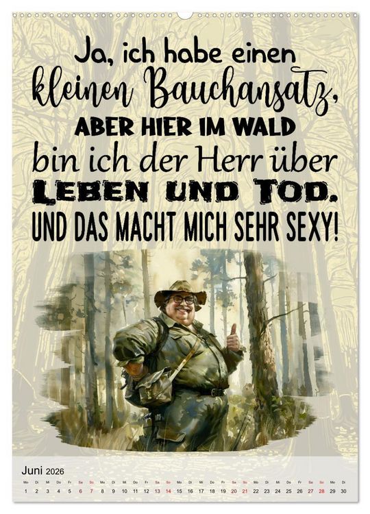 Produktbild: J&auml;gerspr&uuml;che (Wandkalender 2026 DIN A2 hoch), CALVENDO Monatskalender