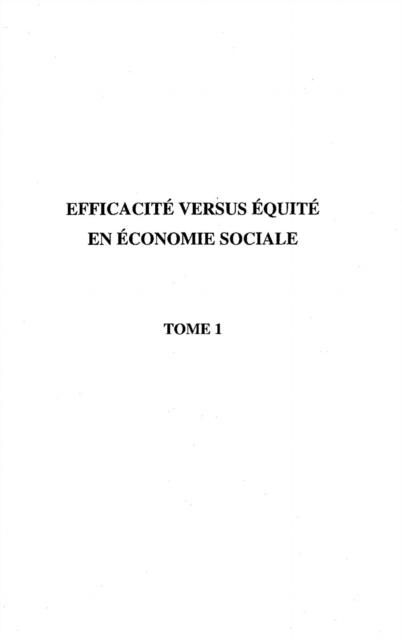 Produktbild: Efficacite Versus Equite En Economie Sociale