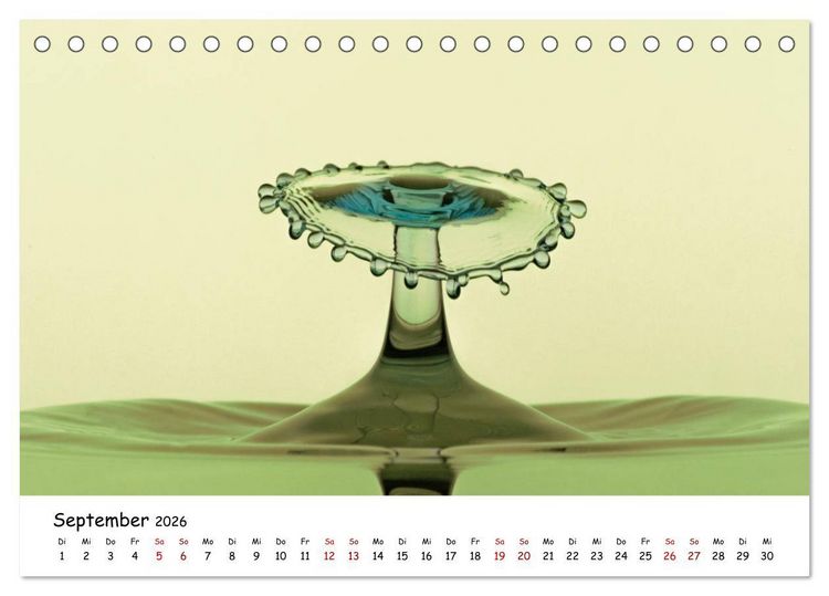Produktbild: Wassertropfen - Kunstwerke der Natur (Tischkalender 2026 DIN A5 quer), CALVENDO Monatskalender