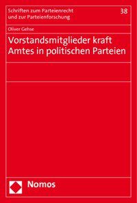 Produktbild: Vorstandsmitglieder kraft Amtes in politischen Parteien