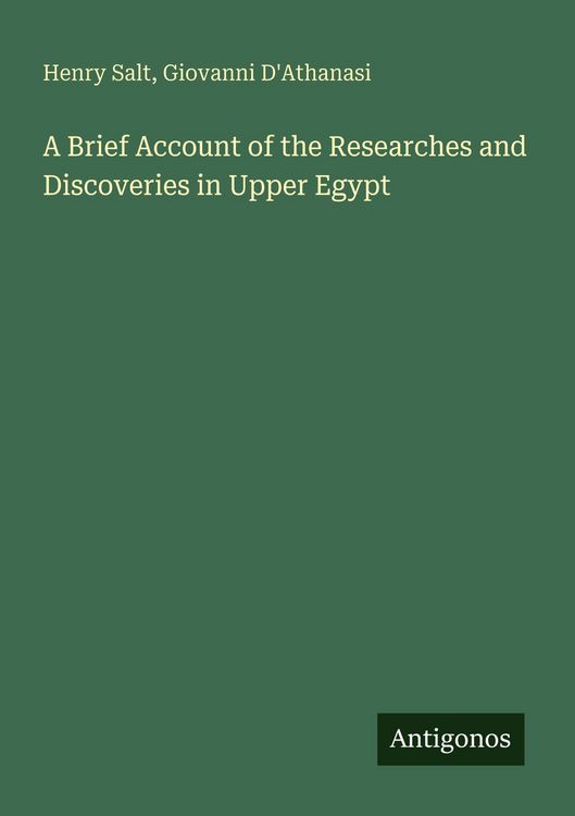 Produktbild: A Brief Account of the Researches and Discoveries in Upper Egypt