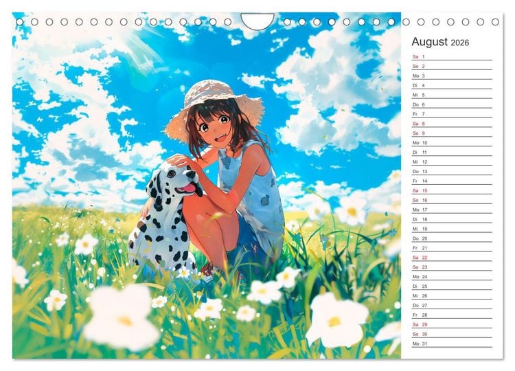 Produktbild: Anime-Freunde - Terminplaner mit niedlichen Tierfreundschaften (Wandkalender 2026 DIN A4 quer), CALVENDO Monatskalender