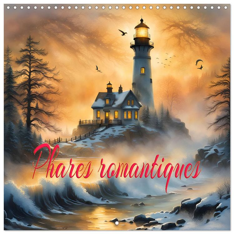Produktbild: Phares romantiques (Calendrier mural carr&eacute; 2026 30x30 cm) Calendrier double avec une page pour vos prises de notes