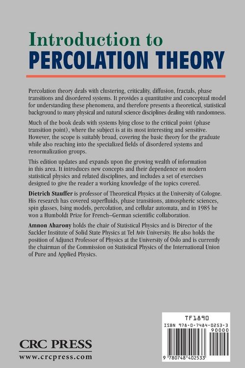 Produktbild: Introduction To Percolation Theory