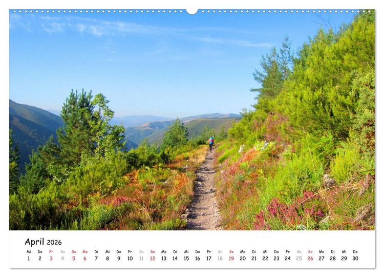 Produktbild: Jakobsweg - Camino Primitivo (Wandkalender 2026 DIN A2 quer), CALVENDO Monatskalender