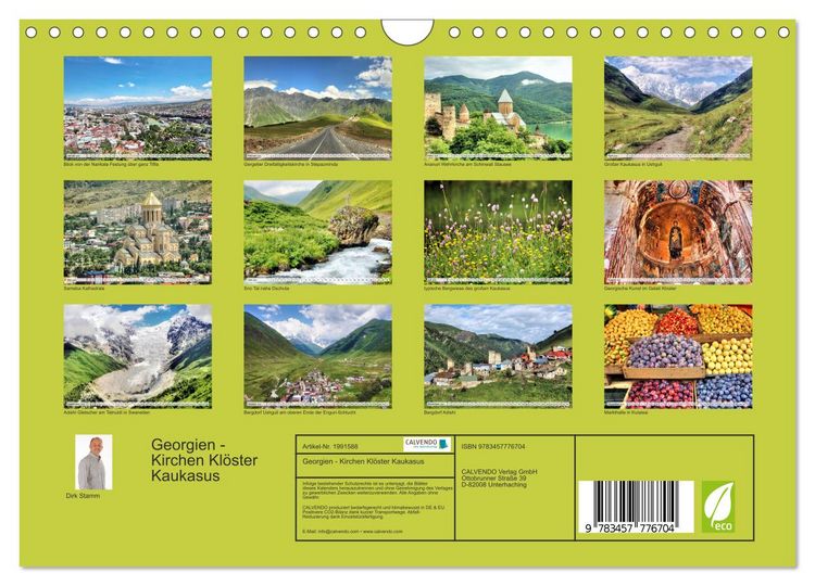 Produktbild: Georgien - Kirchen Kl&ouml;ster Kaukasus (Wandkalender 2026 DIN A4 quer), CALVENDO Monatskalender