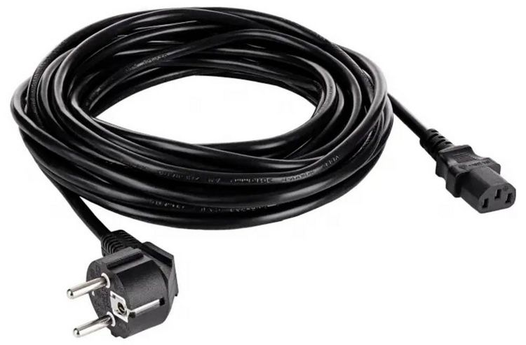 Produktbild: Akyga Strom Anschlusskabel [1x Schutzkontakt-Stecker - 1x Kaltger&auml;te-Buchse C13] 10m Schwarz