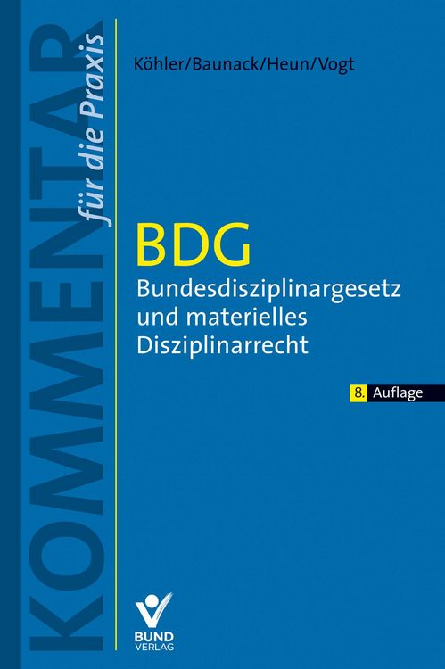 Produktbild: BDG - Bundesdisziplinargesetz und materielles Disziplinarrecht