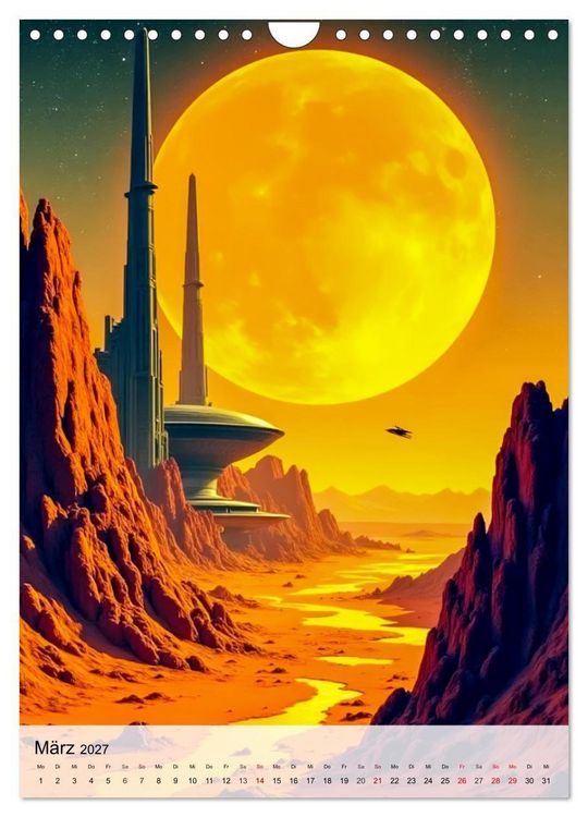 Produktbild: Retro Sci-Fi - Aufbruch zu neuen Grenzen (Wandkalender 2027 DIN A4 hoch), CALVENDO Monatskalender