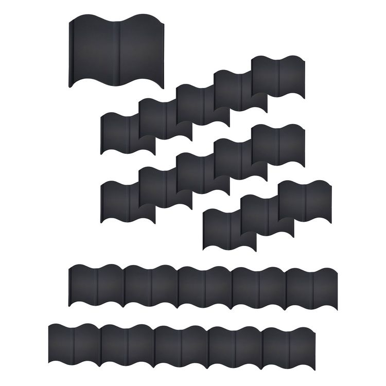 Produktbild: HTI-Living HTI-Living Beetumrandung Nessa Wave 24-teilig Schwarz