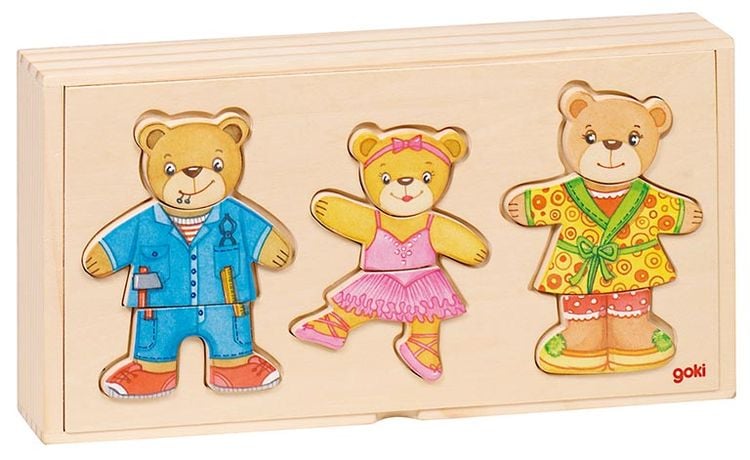 Produktbild: Goki 57811 - Anziehpuppenpuzzle Bärenfamilie, goki basic.