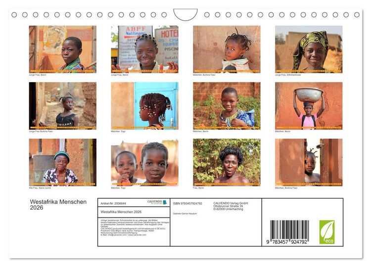 Produktbild: Westafrika Menschen 2026 (Wandkalender 2026 DIN A4 quer), CALVENDO Monatskalender