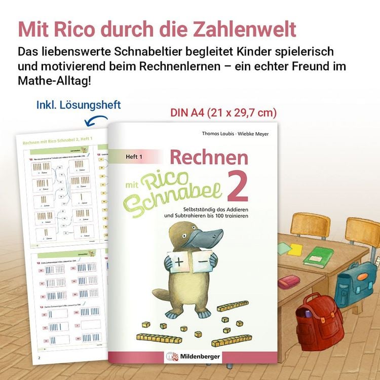 Produktbild: Rechnen mit Rico Schnabel Klasse 2, Heft 1 &ndash; Selbstst&auml;ndig das Addieren und Subtrahieren bis 100 trainieren