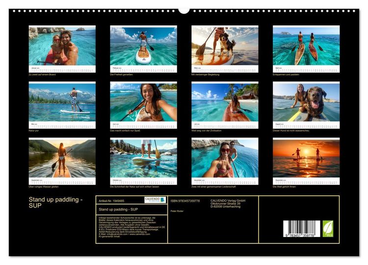 Produktbild: Stand up paddling - SUP (hochwertiger Premium Wandkalender 2026 DIN A2 quer), Kunstdruck in Hochglanz