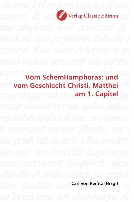 Produktbild: Vom SchemHamphoras: und vom Geschlecht Christi, Matthei am 1. Capitel