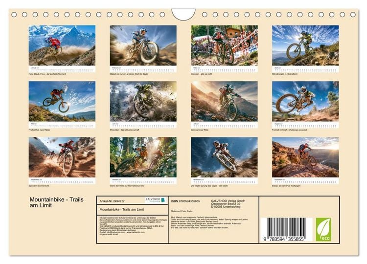 Produktbild: Mountainbike - Trails am Limit (Wandkalender 2027 DIN A4 quer), CALVENDO Monatskalender