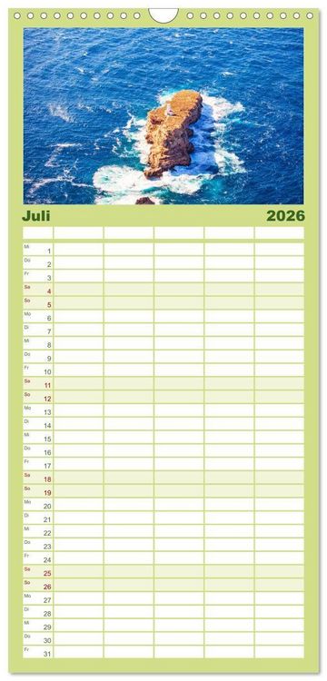 Produktbild: Familienplaner 2026 - Mallorca - einzigartige Luftbildaufnahmen mit 5 Spalten (Wandkalender, 21 x 45 cm) CALVENDO