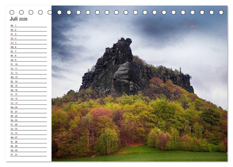 Produktbild: S&auml;chsische Schweiz &ndash; Impressionen (Tischkalender 2026 DIN A5 quer), CALVENDO Monatskalender