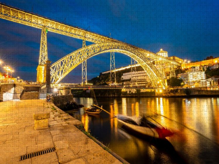 Produktbild: CALVENDO Puzzle Br&uuml;cke Ponte Dom Lu&iacute;s I in Porto, Portugal | 1000 Teile Lege-Gr&ouml;&szlig;e 64x48cm Foto-Puzzle f&uuml;r gl&uuml;ckliche Stunden
