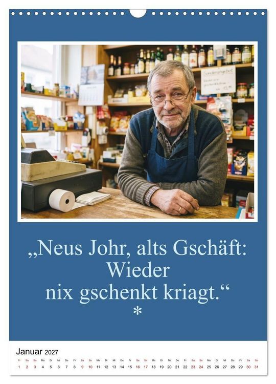 Produktbild: Schw&auml;bische Mundart - A Brezl ohne Salz isch wie a Dag ohne Bruddla (Wandkalender 2027 DIN A3 hoch), CALVENDO Monatskalender