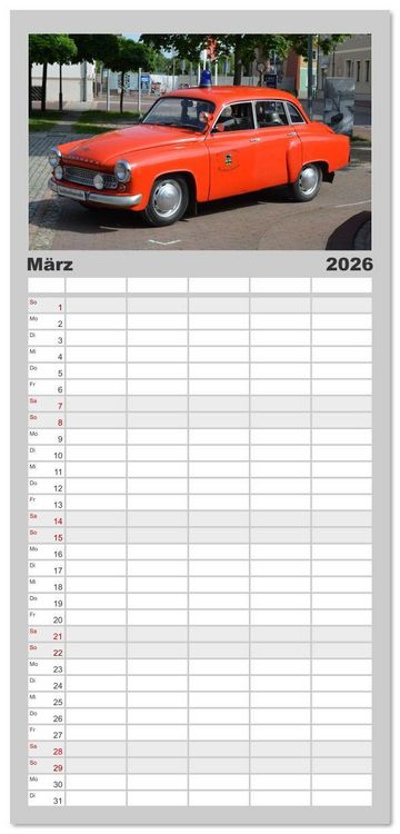 Produktbild: Familienplaner 2026 - DDR Feuerwehr Klassiker mit 5 Spalten (Wandkalender, 21 x 45 cm) CALVENDO