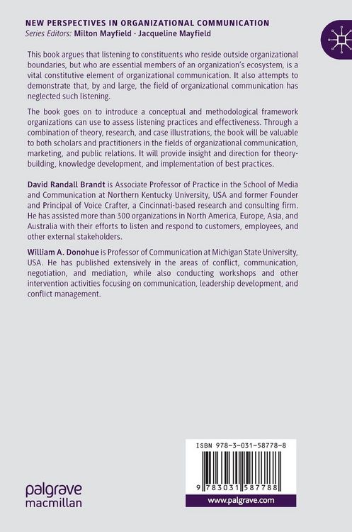 Produktbild: Organizational Listening and Response
