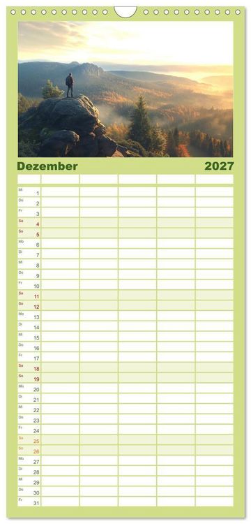 Produktbild: Familienplaner 2027 - Wandergl&uuml;ck - Momente der Freiheit in der Natur mit 5 Spalten (Wandkalender, 21 x 45 cm) CALVENDO