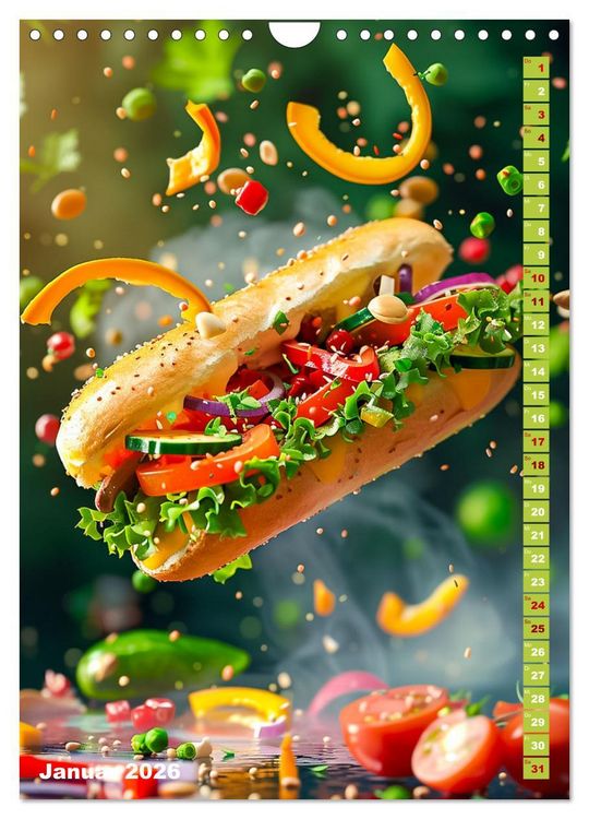 Produktbild: Leckeres Fast Food (Wandkalender 2026 DIN A4 hoch), CALVENDO Monatskalender