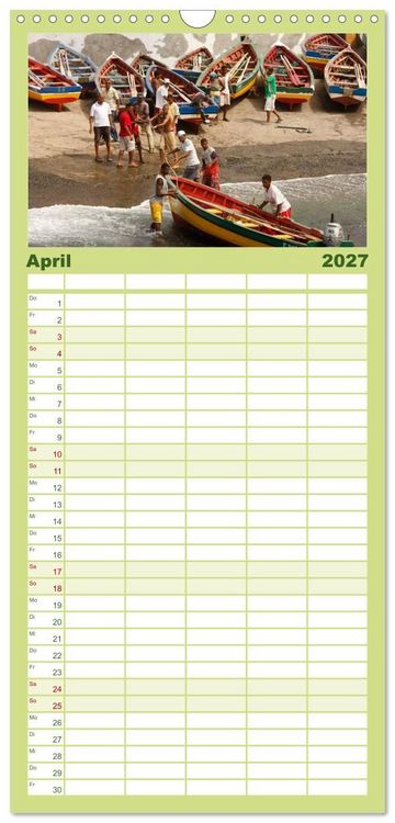 Produktbild: Familienplaner 2027 - Kap Verde mit 5 Spalten (Wandkalender, 21 x 45 cm) CALVENDO